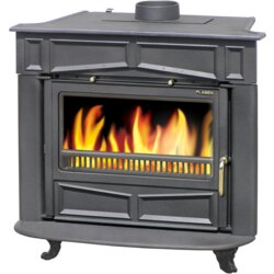 Plamen Kamin na drva Franklin (10 kW, Kapacitet grijanja prostorije: 200 m³, Antracit) Cene
