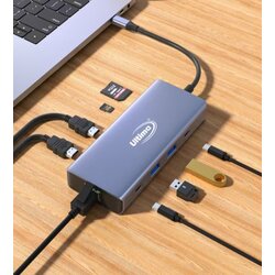 FastAsia adapter tip-c na 2xHDMI+2xUSB+2xTIP C+SD/TF+RJ45 Cene