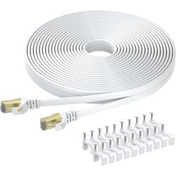 BUSOHE ploščati RJ45 ethernet kabel z pritrdilnimi sponkami – 7 m, 40 gbps / 2000 mhz odprta embalaža Cene
