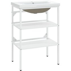 Maison Chic Okvir umivalnika - Umivalniška omarica z vgradnim umivalnikom belo železo, (21758922) Cene