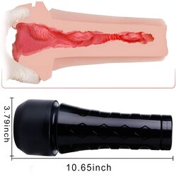 Tracy's Dog 3D Stroker - realistična umetna vagina v ohišju (črno-naravno) Cene