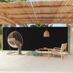 vidaXL Uvlačiva bočna tenda za terasu 200 x 600 cm crna Cijene