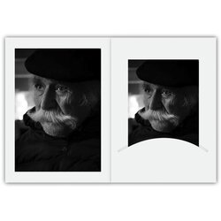 DAIBER 1x100 portrait folders w. passepartout 13x18 white silk Cene