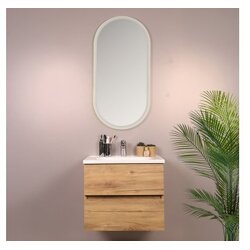 Hanah home Set kupaonskih ormarića s umivaonikom i ogledalom, 2 komada, krem Cijene