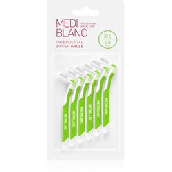MEDIBLANC Interdental Pick-brush Angle medzobna ščetka 6 ks 0,8 mm Green 6 kos Cene