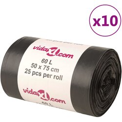 vidaXL Vreće za smeće 250 kom crne 60 L Cijene