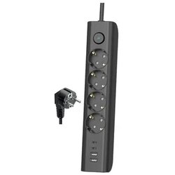 Elco Produžni kabl sa prekidačem 4 utičnice/2 USB-A/2 USB-C 3m Crni 3680W Cene
