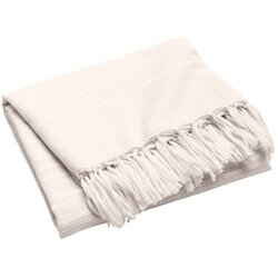 douceur d'intérieur Kremno belo bombažno pregrinjalo 180x220 cm Lilia – Cene