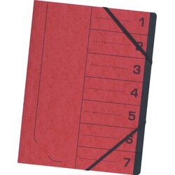 O+co Fascikla sa gumicom i pregradama, A4 1/7 crvena Cene