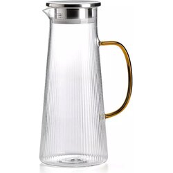 Ivv vrč s pokrovom Narciso 1,6l, rumen ročaj, borosilikatno steklo, inox Cene