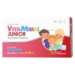 ACTIVLAB Vitamini za otroke – VitaMinki Junior okus jagode (30 vrečk x 3 g) Cene