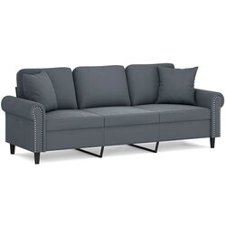 Maison Chic kavč - Sofa - Kanape trosed z okrasnimi blazinami temno siv 180 cm žamet, (21727692) Cene