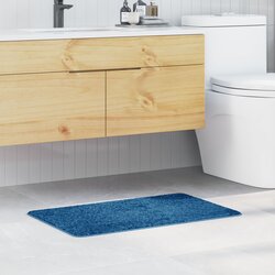 vidaXL Modra Mikrovlakna 50 x 80 cm Kopalna preproga Pravokotna Cene