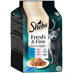 MULTI pakiranje Sheba Fresh & Fine 6 x 50 g - Tuna, losos i bijela riba u želeu Cene