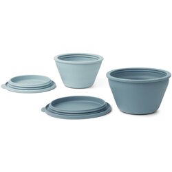 Liewood set 2 zložljivih posodic s pokrovom iz silikona dale sea blue/whale blue mix Cene