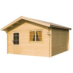 KIEHNHOLZ Vrtna hiška Pekkala (Zunanje dimenzije vključno s strešnim previsom (Š x G): 455 x 453 cm, Debelina stene: 44 mm, Les, Rjava) Cene