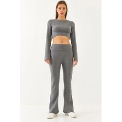 Bianco Lucci Ženski komplet top i pantalone 60251909, Sivi Cene