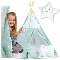 Nukido Teepee šator za djecu s svjetlima - boja mente Cene