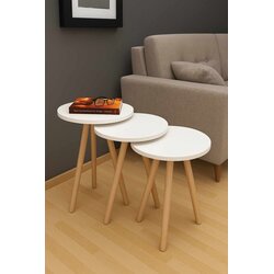 Hanah home Set podesivih stolića za kavu, 3 dijela, bijela Cijene