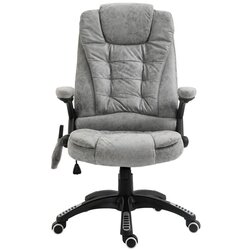 Direktorska stolica s funkcijom masaže i grijanja ergonomska podesiva do 120 kg siva Cene