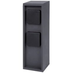 Bold Pado vanjska vrtna utičnica (utičnica stup) s 2-smjernim utikačem u antracit boji (IP44 vanjski energetski stup, 3680 watta, kvadrat, 30 x 9 x 9 cm, jednostavan za postavljanje) 10614 vrt... Cene