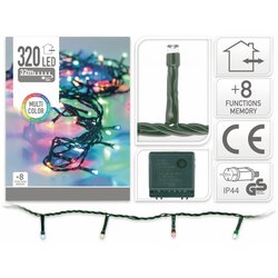 Pollin Novoletne lučke 320 LED RGB barvne 32m – 8 funkcij, (20379867) Cene