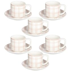 Easy Life Set skodelic s podstavkom, porcelan, 220 ml, 6 kos Cene