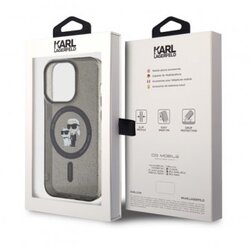 Licensed Karl Lagerfeld Karl Lagerfeld maska za iPhone 15 Pro MAGSAFE IML KC GLITTER BLACK Cene