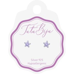 Tutu Biju Modni uhančki Star 6.0 mm - Silver Lilac - TST60S005 Cene