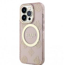 Guess Futrola za iPhone 14 Pro IML GLITTER PEONY GOLD PINK MagSafe Cene