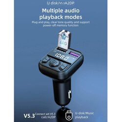  bluetooth fm led transmiter C44 5V/ 3.1A crni Cene