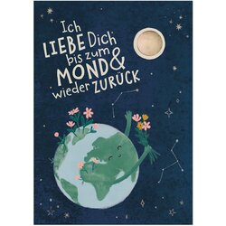Blossombs Voščilnica s semensko kroglico "Ljubim te od tu do lune" - 1 k. Cene