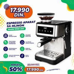Zotrix espresso aparat sa mlinom 2u1 ESM-20T Cene