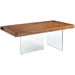 Angel Cerdá Orehova jedilna miza s steklenimi nogami, (20591866) Cene