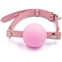 Mister B Leather Ballgag Pink L Cene