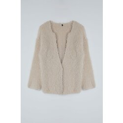 Trendyol Beige Furry Coat-Looking Knitwear Cardigan Cene