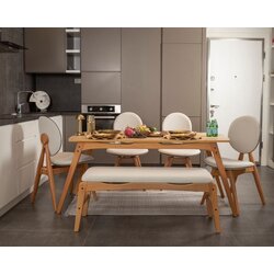 Hanah home Trpezarijski set Touch (4S-1B) v2, Hrast-bež Cijene
