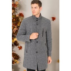 Dewberry PLT8386 MEN'S COAT-DIAGONAL LIGHT BLACK-GREY Cene