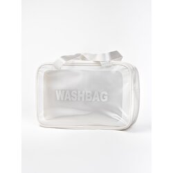 Shelvt Women's cosmetic bag transparent white Cene