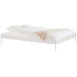 noo.ma Bijeli željezni bračni krevet bez uzglavlja s podnicom 200x200 cm Eton Basic – Cene