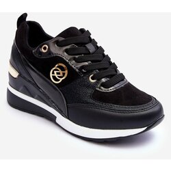 Kesi Women's lace-up sports shoes on coturnu black Genova Cene