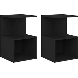  Noćni ormarići 2 kom crni 35 x 35 x 55 cm od iverice Cijene
