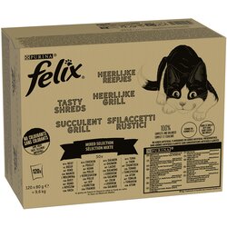JUMBO pakiranje Felix "Tasty Shreds" vrečke 120 x 80 g - Mešani izbor v omaki Cene