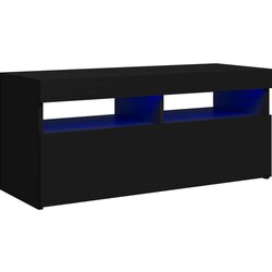 vidaXL TV ormarić s LED svjetlima crni 90x35x40 cm Cijene