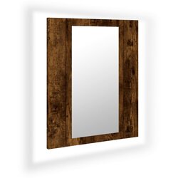 Maison Chic LED Kopalniška omarica - Kopalniški kabinet z ogledalom dimljeni hrast 40x12x45 cm, (21794819) Cene