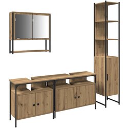 vidaXL Set namještaja za kupaonicu od 4 dijela od hrastovine Cijene