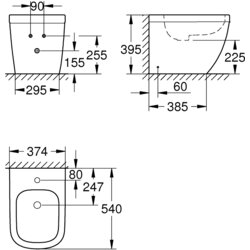 Grohe Euro Ceramic bide stojeći back to wall 39340000 Cene