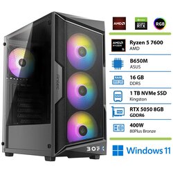 BOFX Namizni računalnik CALLISTO 3, Ryzen 5 7600, 16 GB RAM, 1 TB SSD, RTX5050, W11H|Gaming, (5000091224) Cene