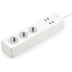 smart+ Extension Socket 3x Schuko Type F 4x USB 16 A Wi-Fi Cene