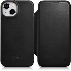 ICARER Magnetna preklopna torbica za iPhone 14 Plus MagSafe CE Oil Wax Premium Leather Black, (21522113) Cene
